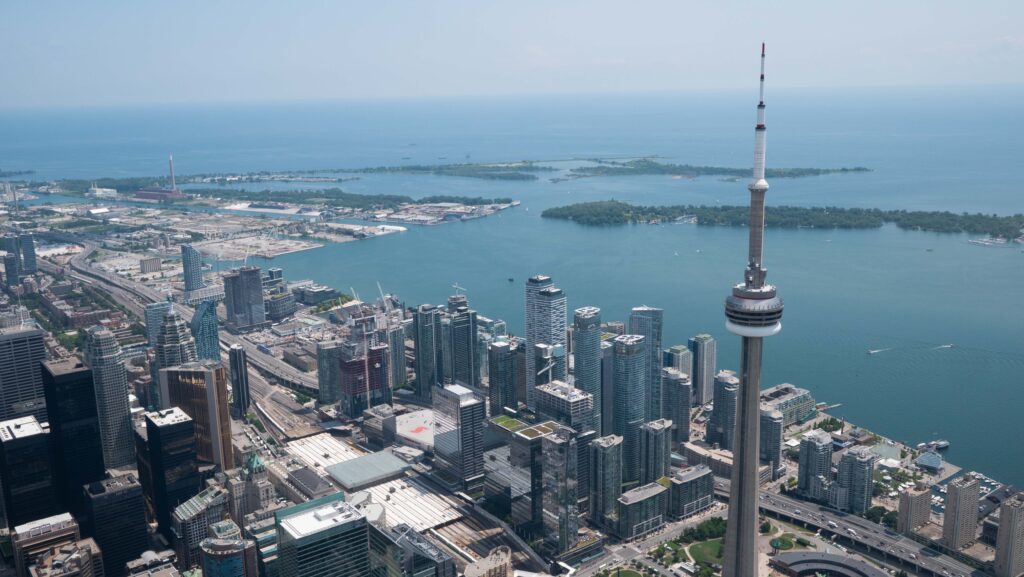 Helicopter Toronto CN Tower